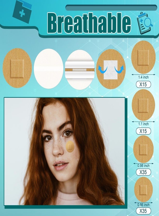 Funtery 100 Adhesive Spot Bandage 4 Sizes Round Flexible Fabric Adhesive Round Tan Non Latex Bandage for Wound Care and Hides Skin Spots Ideal for Small Incisions - Image 4